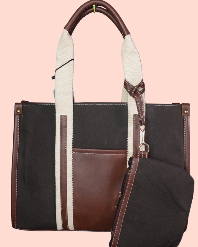 Brown Tote with pouch